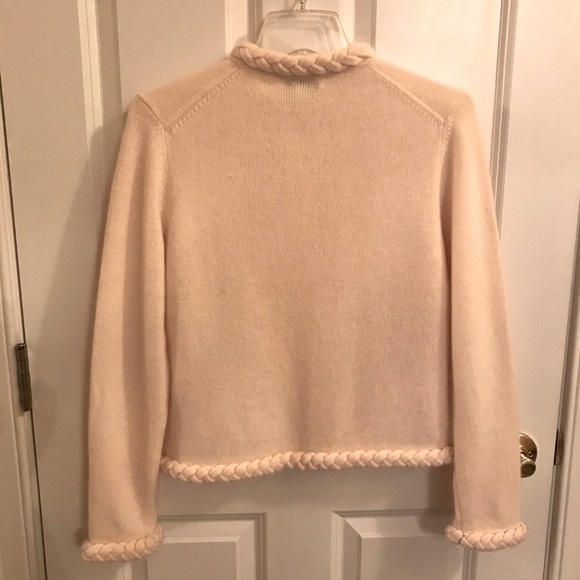 Wool/Angora Cardigan by David Brooks Sz M Cream Off White Button Down - Picture 5 of 7